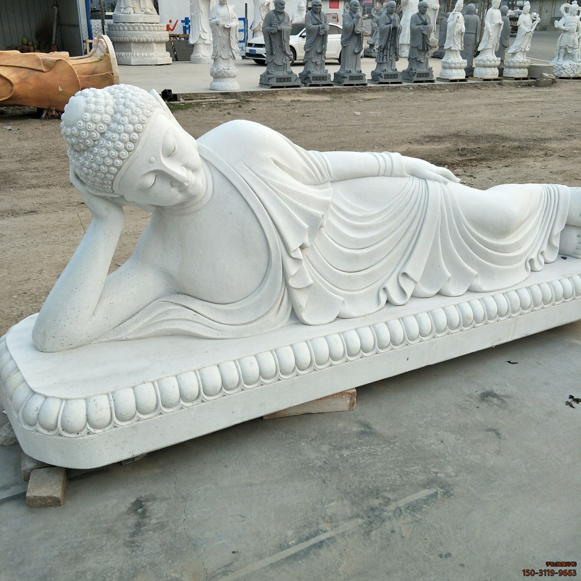 漢白玉臥佛_寺廟景區宗教佛像雕塑