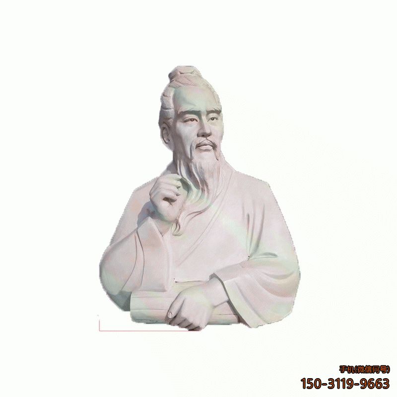 古代名醫石雕頭像__校園名人半身胸像