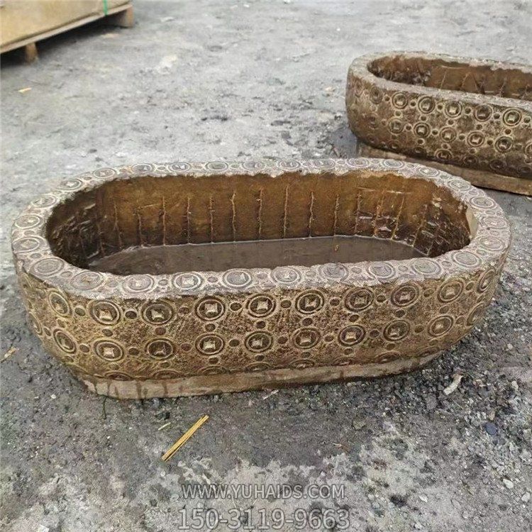 黃蠟石石雕園林景觀(guān)養(yǎng)魚(yú)種花老石槽雕塑