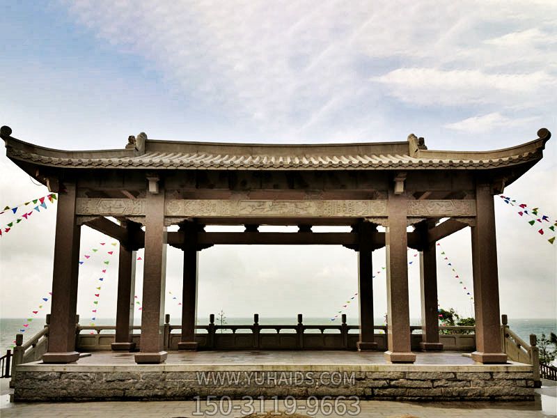 景區古建筑大理石長廊庭雕塑
