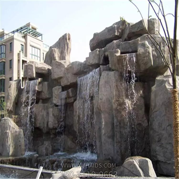 戶(hù)外公園流水?dāng)[件大理石石雕假山雕塑