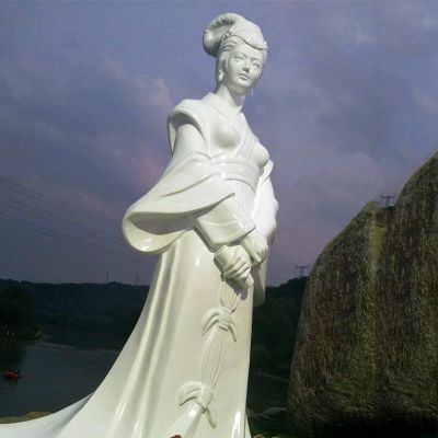 景區歷史名人古代著名美女浮雕西施漢白玉石雕像