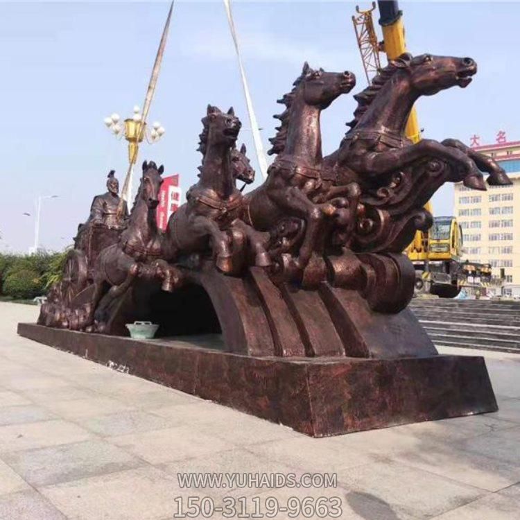 大型馬車雕塑，廣場馬拉車景觀雕塑
