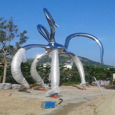 城市大型不銹鋼章魚雕塑