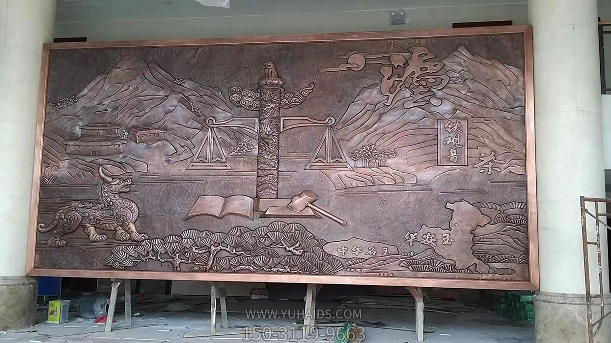 華安政務大廳地方主題浮雕,紫銅鍛造壁畫雕塑
