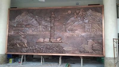 華安政務大廳地方主題浮雕，紫銅鍛造壁畫