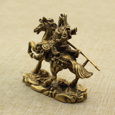 室內(nèi)鑄銅騎馬關公擺件雕塑