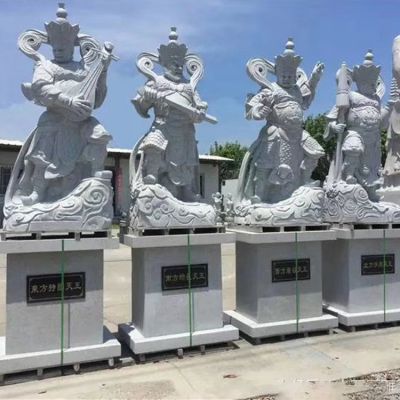 景區(qū)寺廟戶(hù)外擺放大理石雕刻四大天王神像