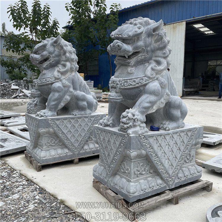 青石大獅子，2米5高大門鎮(zhèn)宅石雕獅子雕塑