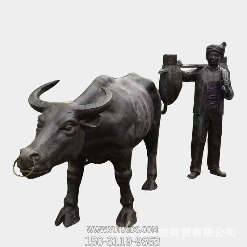 華爾街牛-街道上擺放的帶鼻環的玻璃鋼創意華爾街牛雕塑