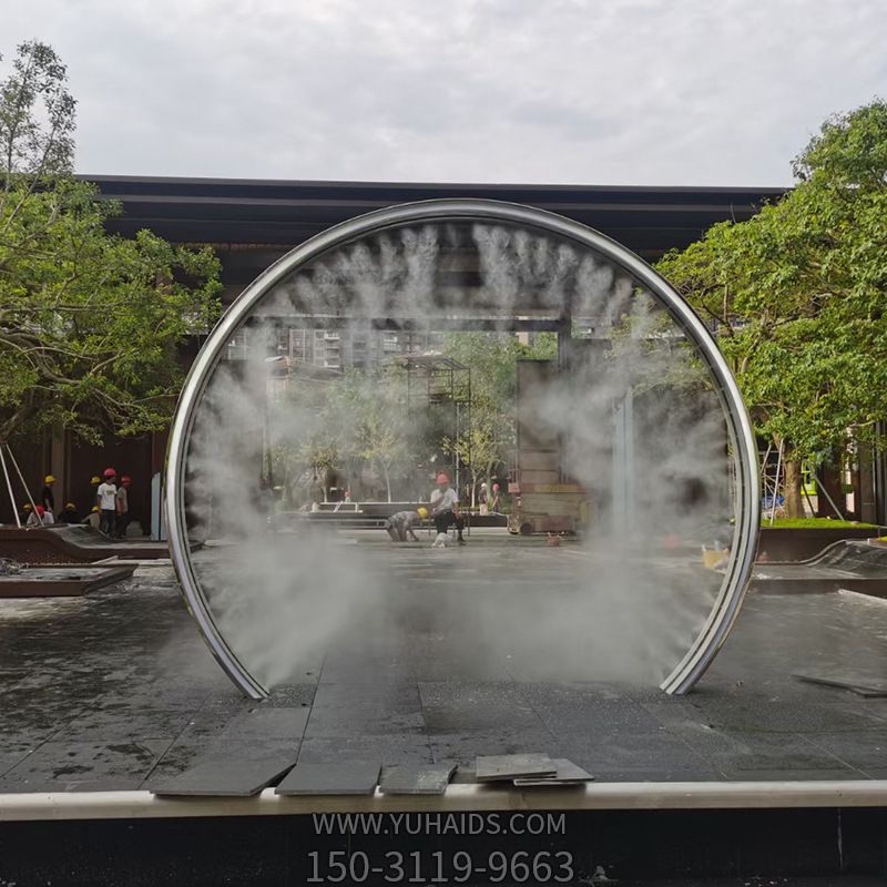 不銹鋼噴霧圓環,水景裝飾構件雕塑