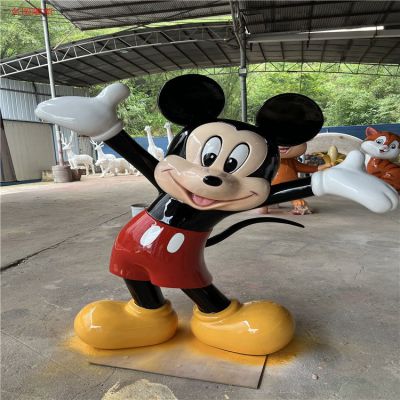 米老鼠玻璃鋼卡通人物雕塑，幼兒園游樂園動漫人物擺件