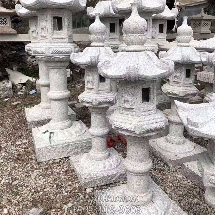 花崗巖石雕燈，中國傳統古建照明燈籠雕塑