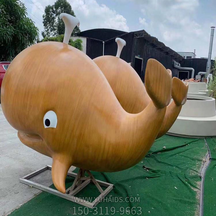 戶外公園創意玻璃鋼卡通鯨魚擺件雕塑