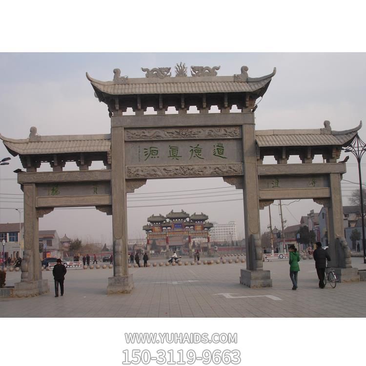 大理石石雕戶(hù)外三門(mén)景區(qū)牌坊雕塑