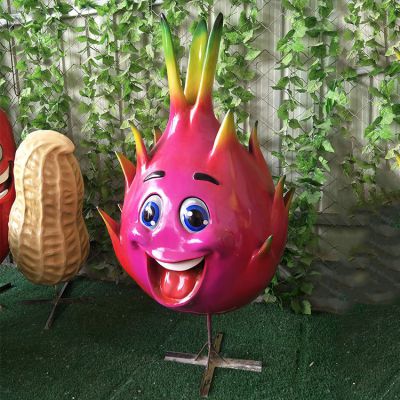 火龍果，玻璃鋼卡通植物雕塑擺件