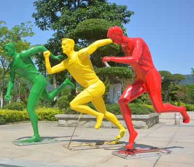  公園小區學校廣場玻璃鋼跑步運動人物雕塑