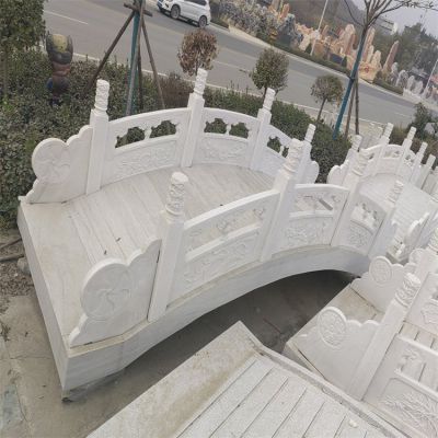 景區園林戶外造景擺放漢白玉雕刻小石拱橋雕塑