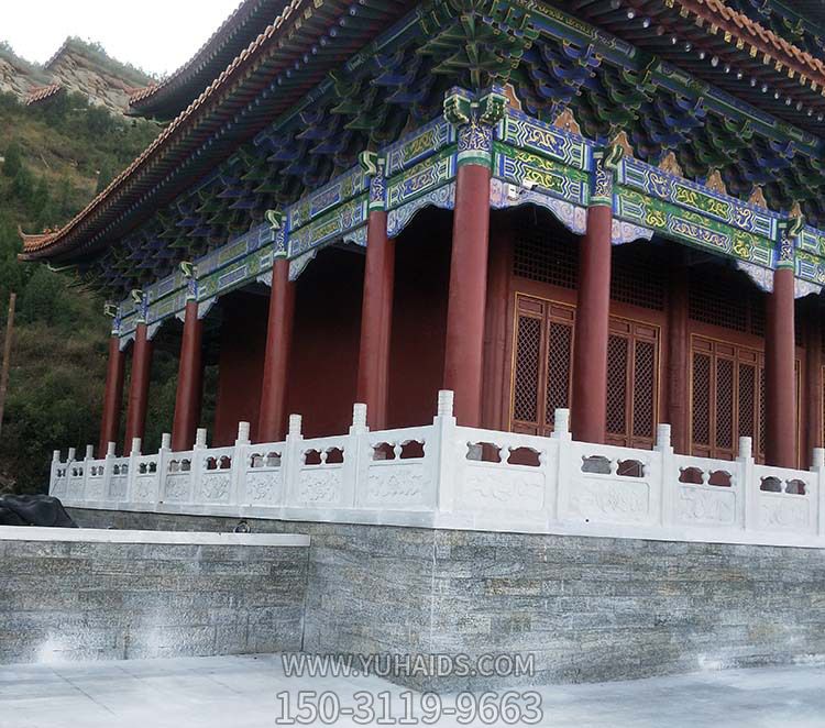 景區寺院大殿漢白玉圍欄雕塑
