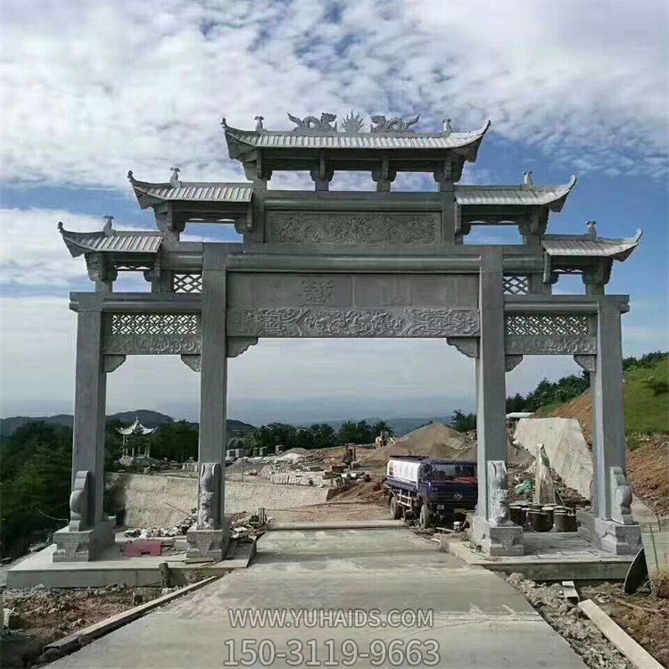 戶(hù)外農(nóng)村鄉(xiāng)鎮(zhèn)大理石石雕牌坊雕塑