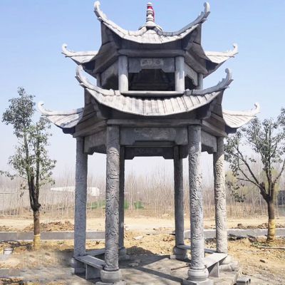 青石仿古建筑復(fù)頂園林戶(hù)外擺放涼亭