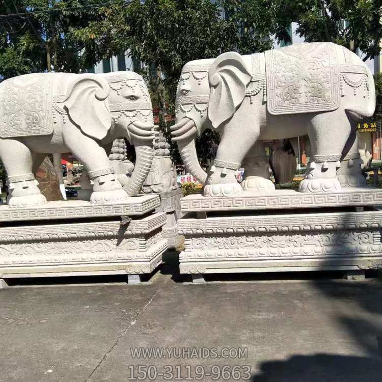 大理石石雕大型動物鎮宅招財大象<a href=