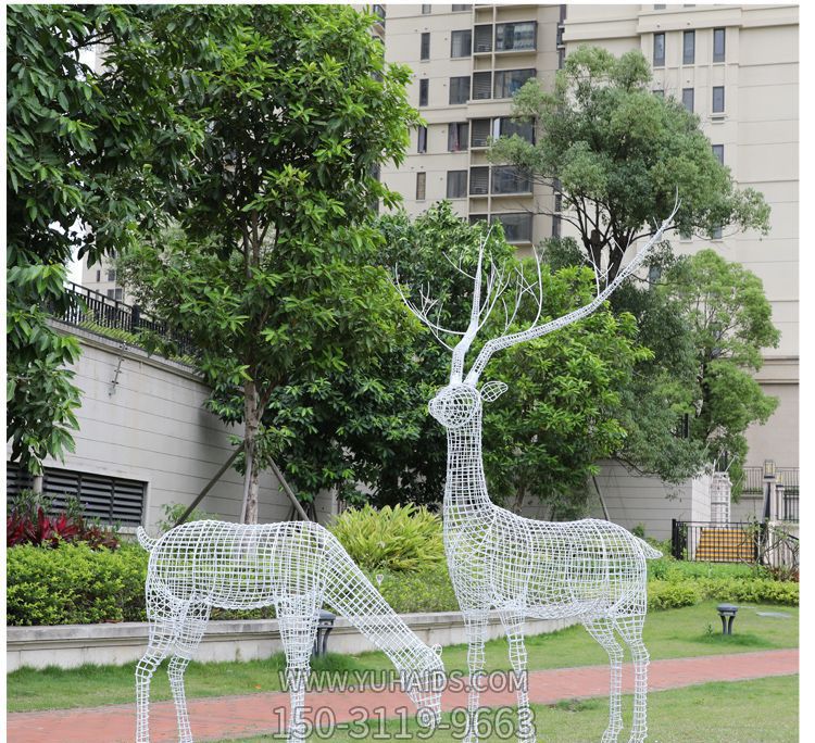 公園鏤空創意戶外園林景觀梅花鹿雕塑