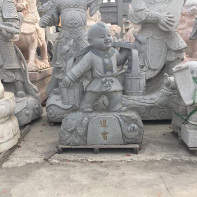 大理石石雕景觀(guān)吉祥娃娃雕塑