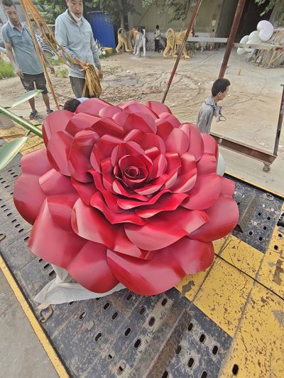 不銹鋼玫瑰花雕塑